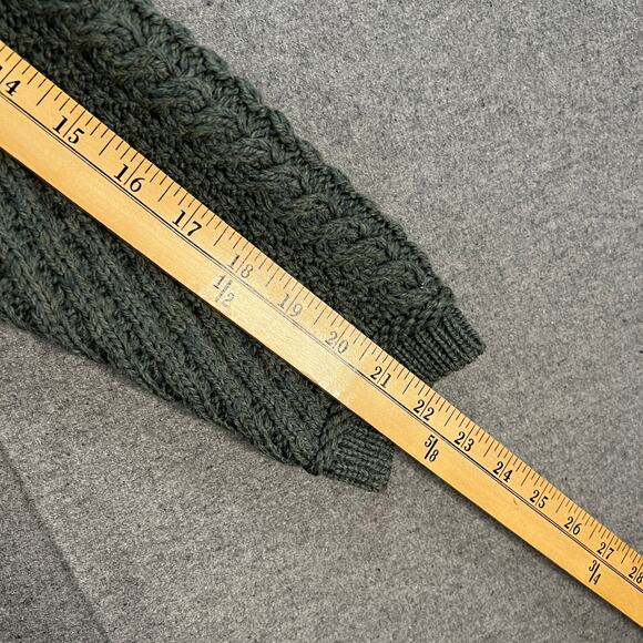Aran Craft Merino Wool Oren Front Long Sweater Cardigan Moss Green Size Small - Picture 7 of 12